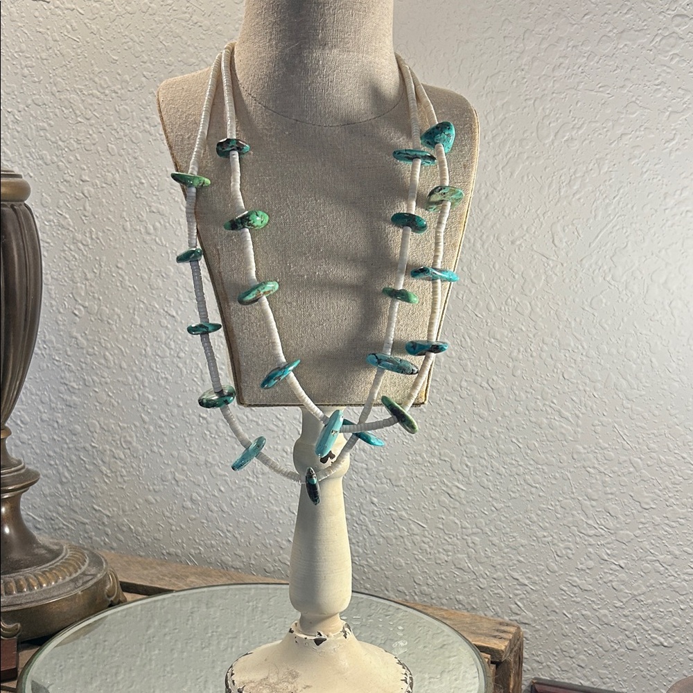 Santo Domingo 2 Strand Necklace with Heishe beads